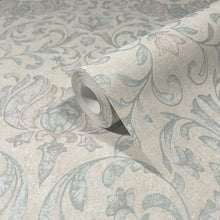 35151 Floral Beige, Blue and Pink City Romance Wallpaper by Galerie
