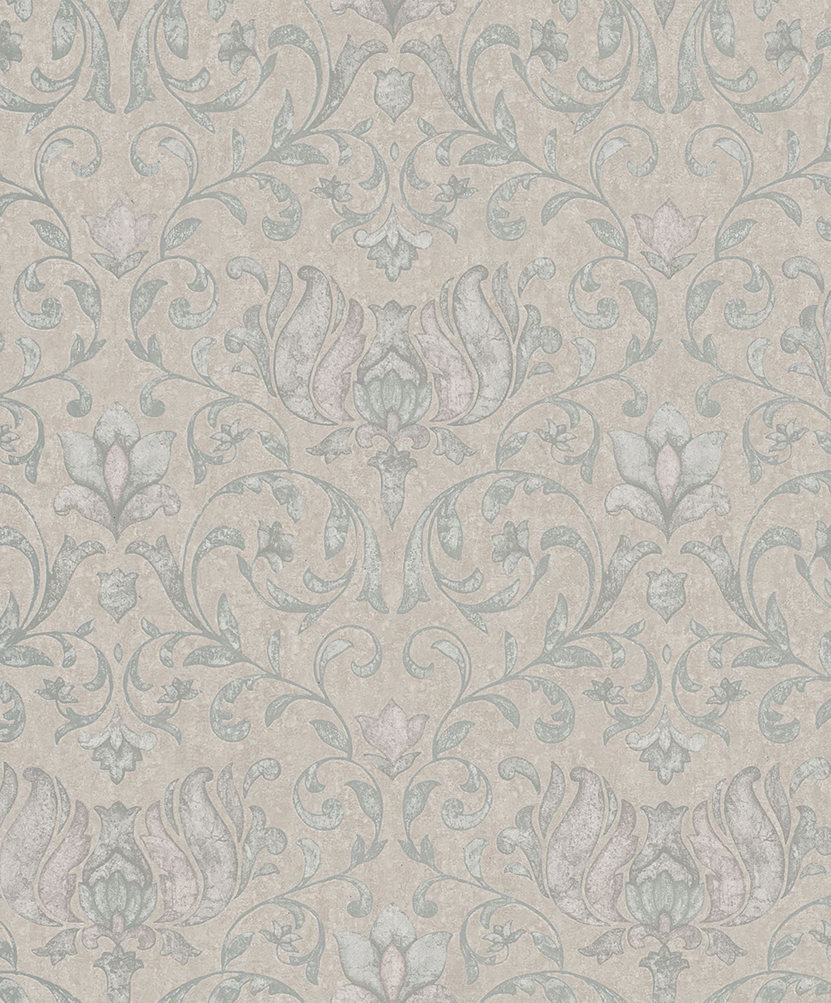 35151 Floral Beige, Blue and Pink City Romance Wallpaper by Galerie
