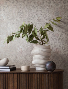 35152 Floral Beige, Pink and Silver Grey City Romance Wallpaper by Galerie