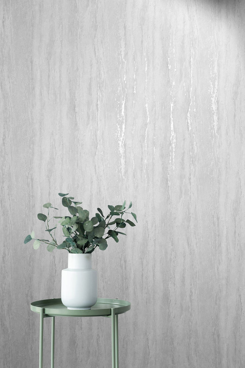 35153 Plaster look White and Silver Grey City Romance Wallpaper by Galerie