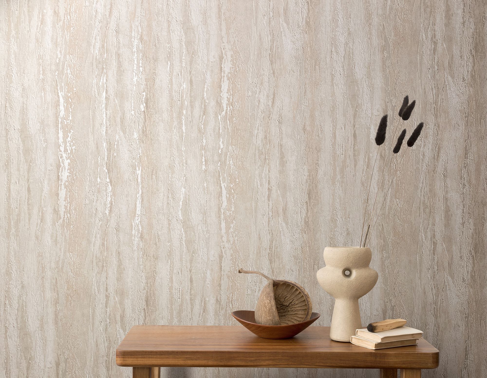 35154 Plaster look Beige, Orange and Silver Grey City Romance Wallpaper by Galerie