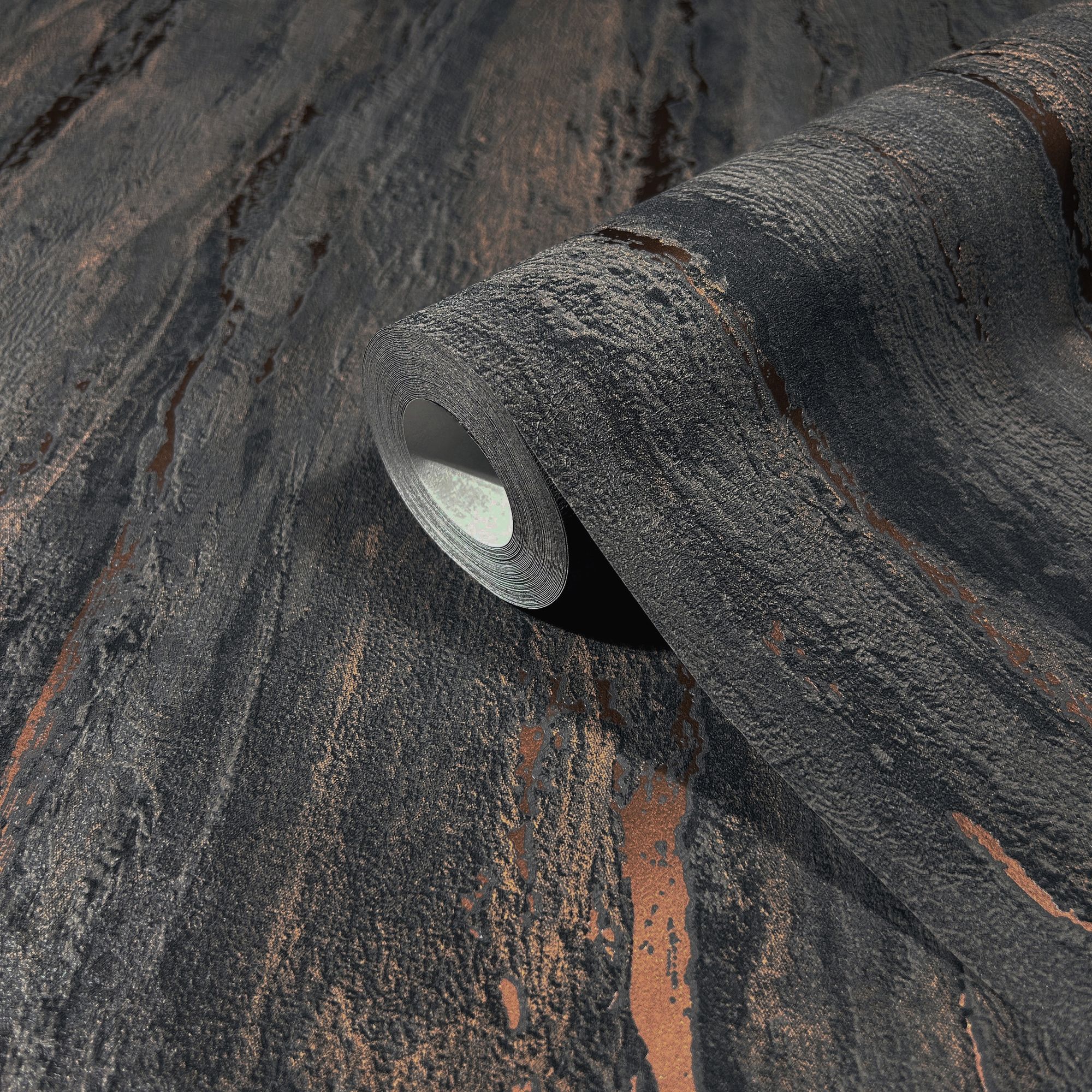 35156 Plaster look Black and Rose Gold City Romance Wallpaper by Galerie