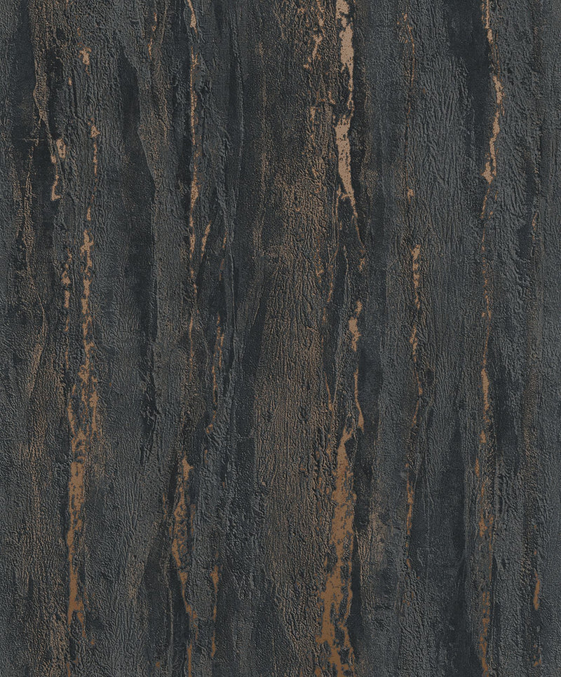 35156 Plaster look Black and Rose Gold City Romance Wallpaper by Galerie