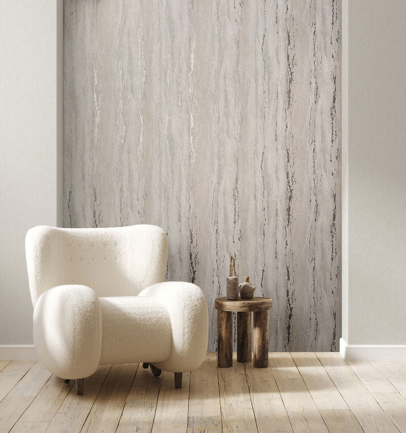 35158 Plaster look Orange and Silver Grey City Romance Wallpaper by Galerie