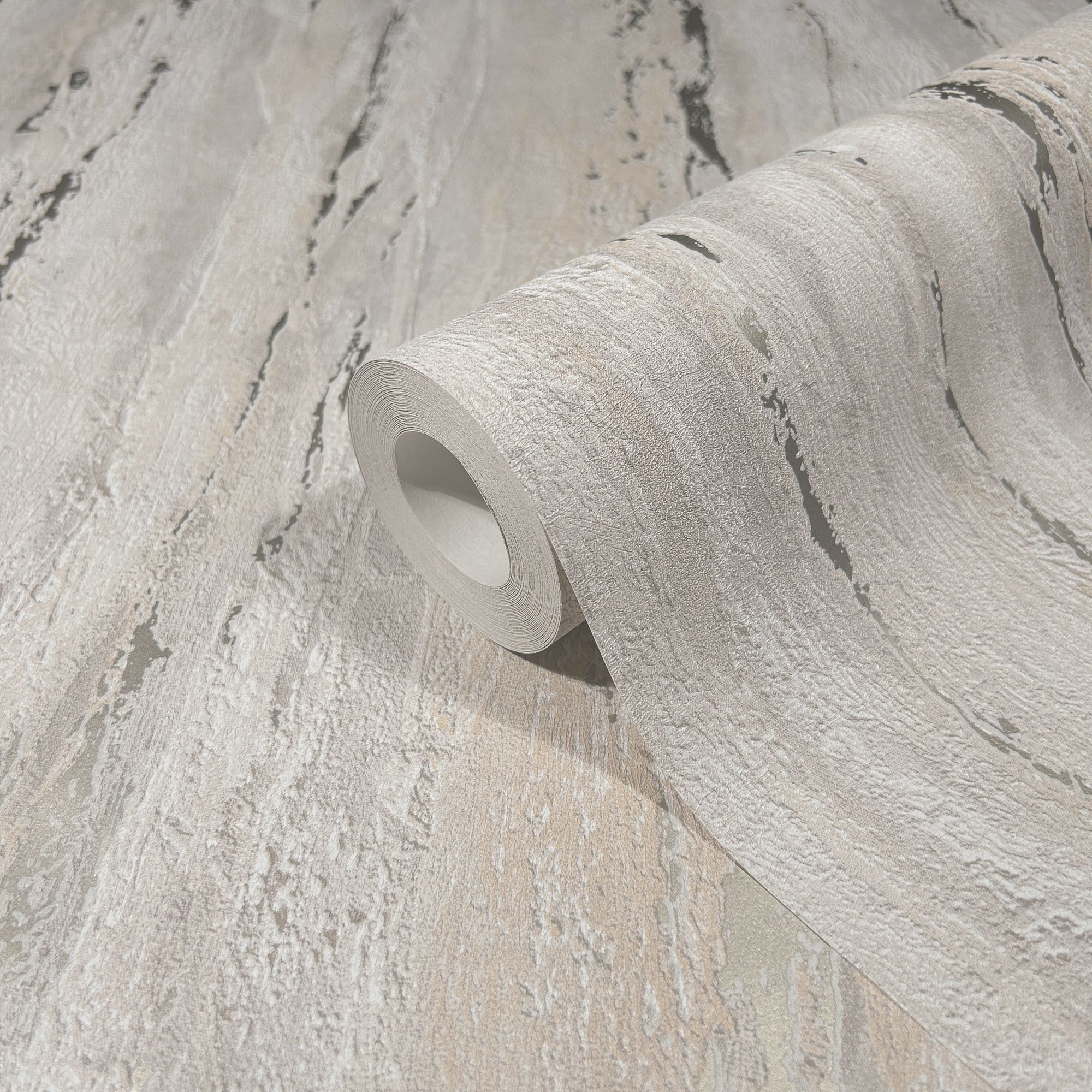 35158 Plaster look Orange and Silver Grey City Romance Wallpaper by Galerie