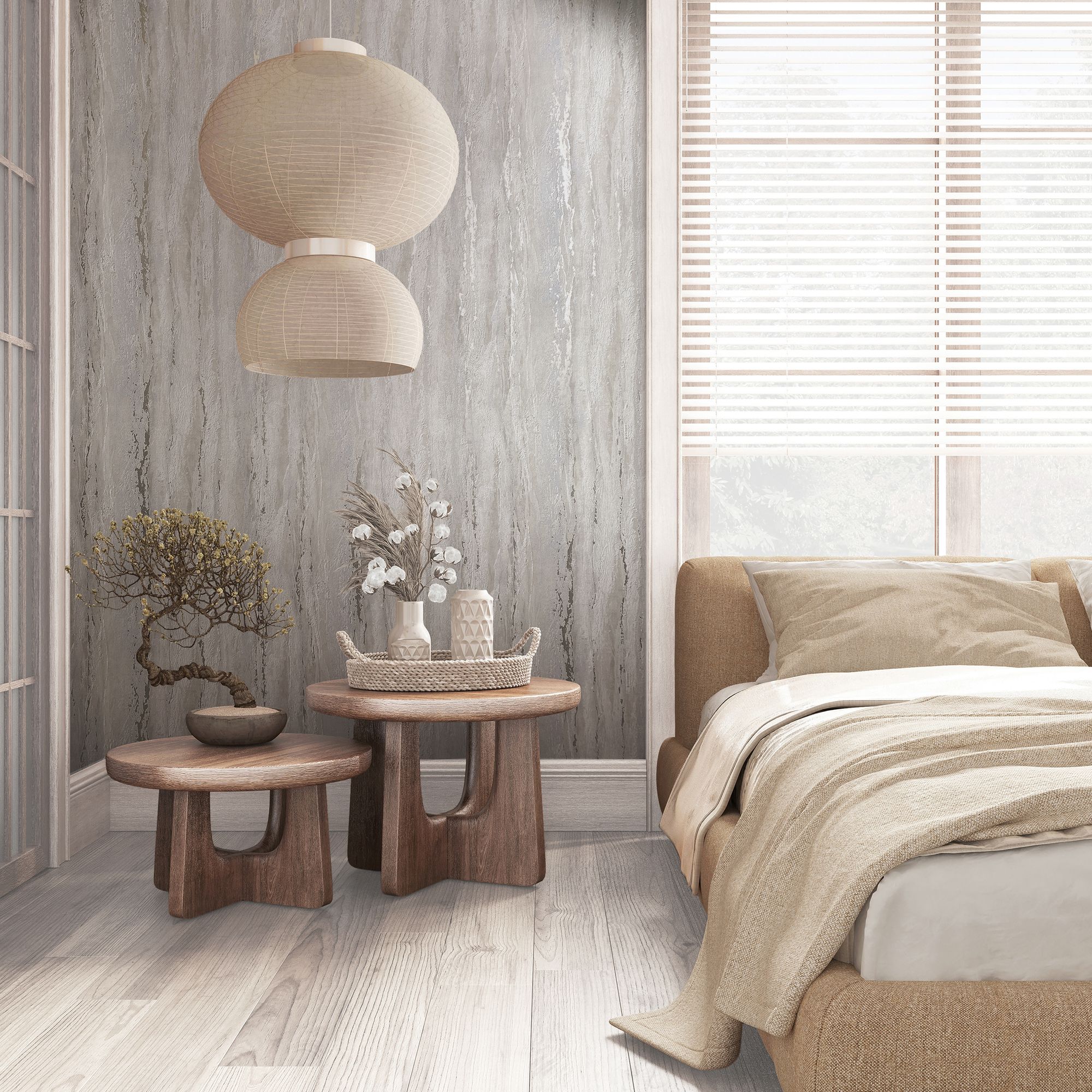 35159 Plaster look Beige and Blue City Romance Wallpaper by Galerie