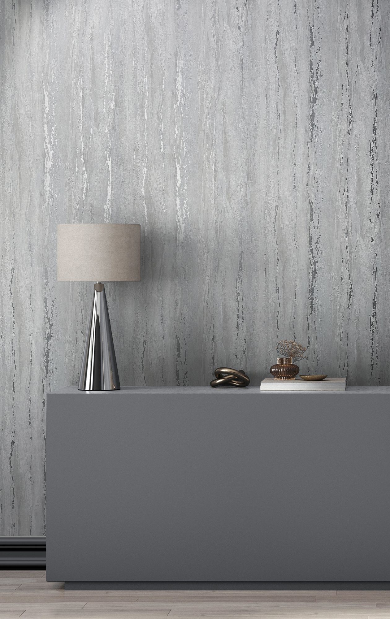 35160 Plaster look Silver Grey City Romance Wallpaper by Galerie