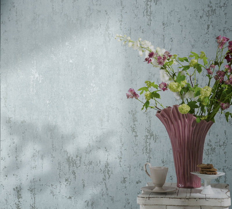 35162 Concrete look Blue and Silver Grey City Romance Wallpaper by Galerie