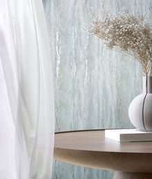 35165 Plaster look Blue and Silver Grey City Romance Wallpaper by Galerie