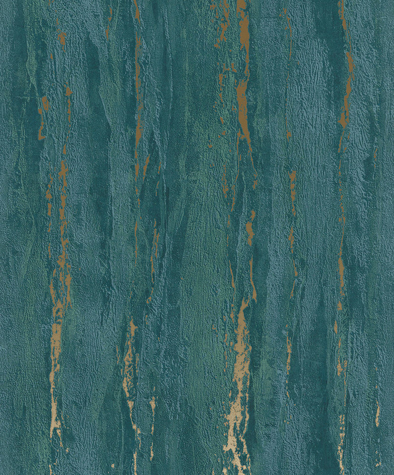 35167 Plaster look Green and Gold City Romance Wallpaper by Galerie