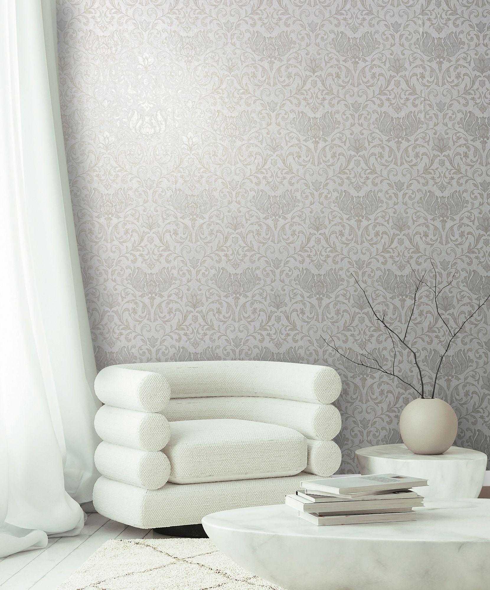 35168 Floral Beige City Romance Wallpaper by Galerie