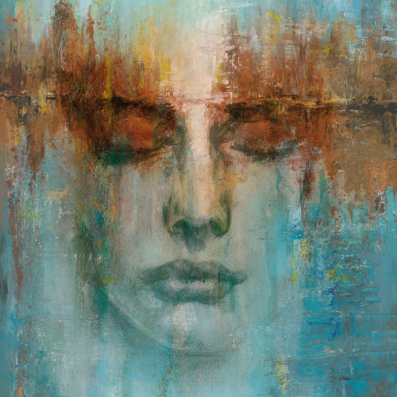 35498 Artistic Face Green Mural by Galerie