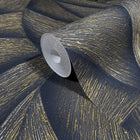 35506 Graphic Black Gold Wallpaper by Galerie