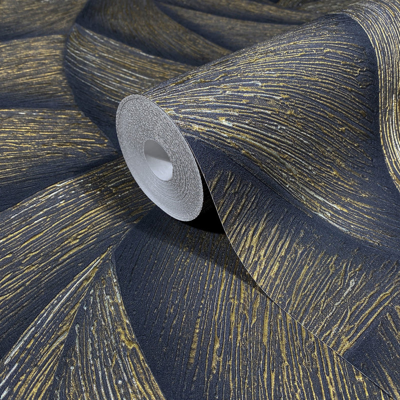 35506 Graphic Black Gold Wallpaper by Galerie