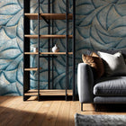 35507 Graphic Blue silver Wallpaper by Galerie