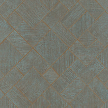 35512 Graphic Blue Copper Wallpaper by Galerie