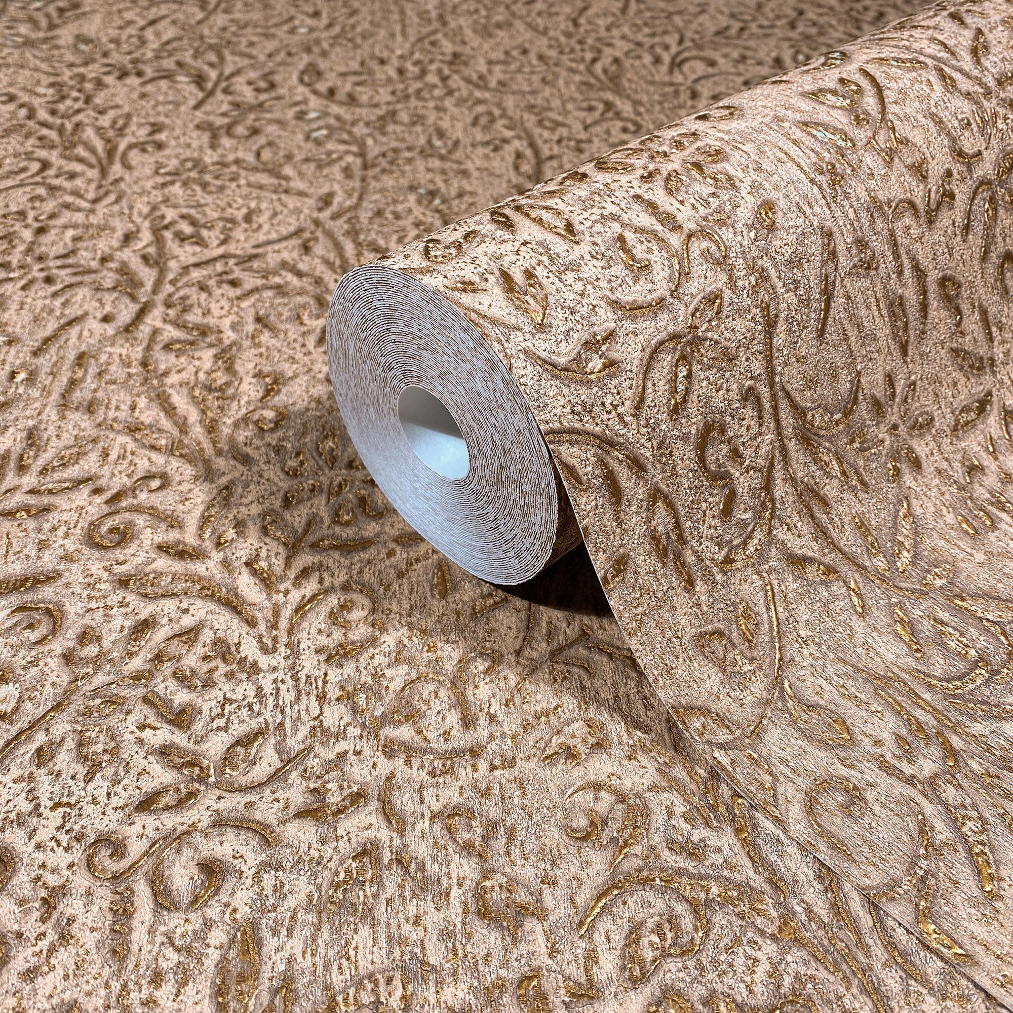 35533 Floral Brown Gold Wallpaper by Galerie