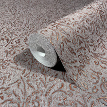 35534 Floral Grey Copper Wallpaper by Galerie