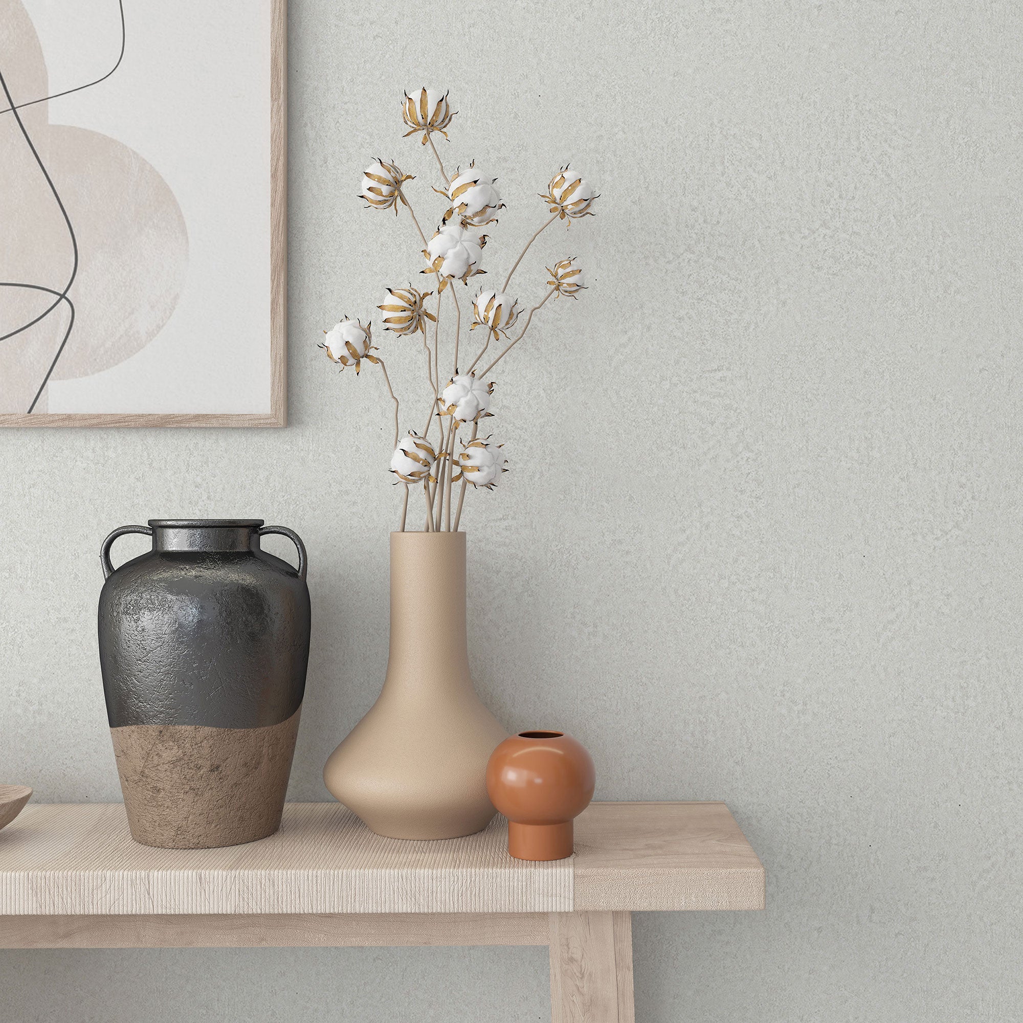 35544 Plaster look White Grey Wallpaper by Galerie