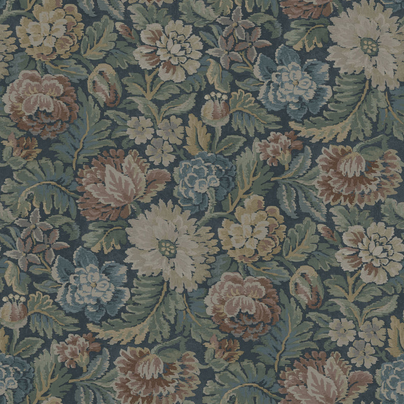 3561 Nightingale Garden Dark Multi Cottage Garden Wallpaper by Boråstapeter