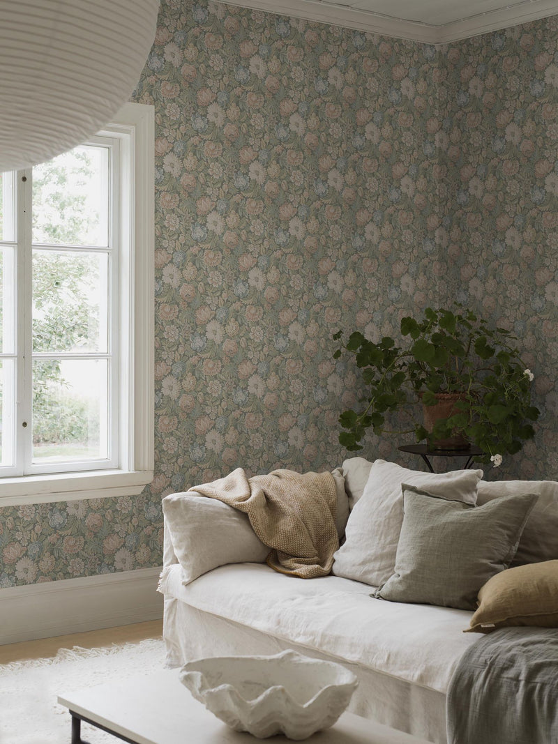 3562 Nightingale Garden Light Multi Cottage Garden Wallpaper by Boråstapeter