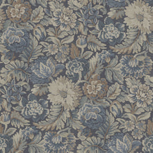 3564 Nightingale Garden Dark Blue and Green Cottage Garden Wallpaper by Boråstapeter