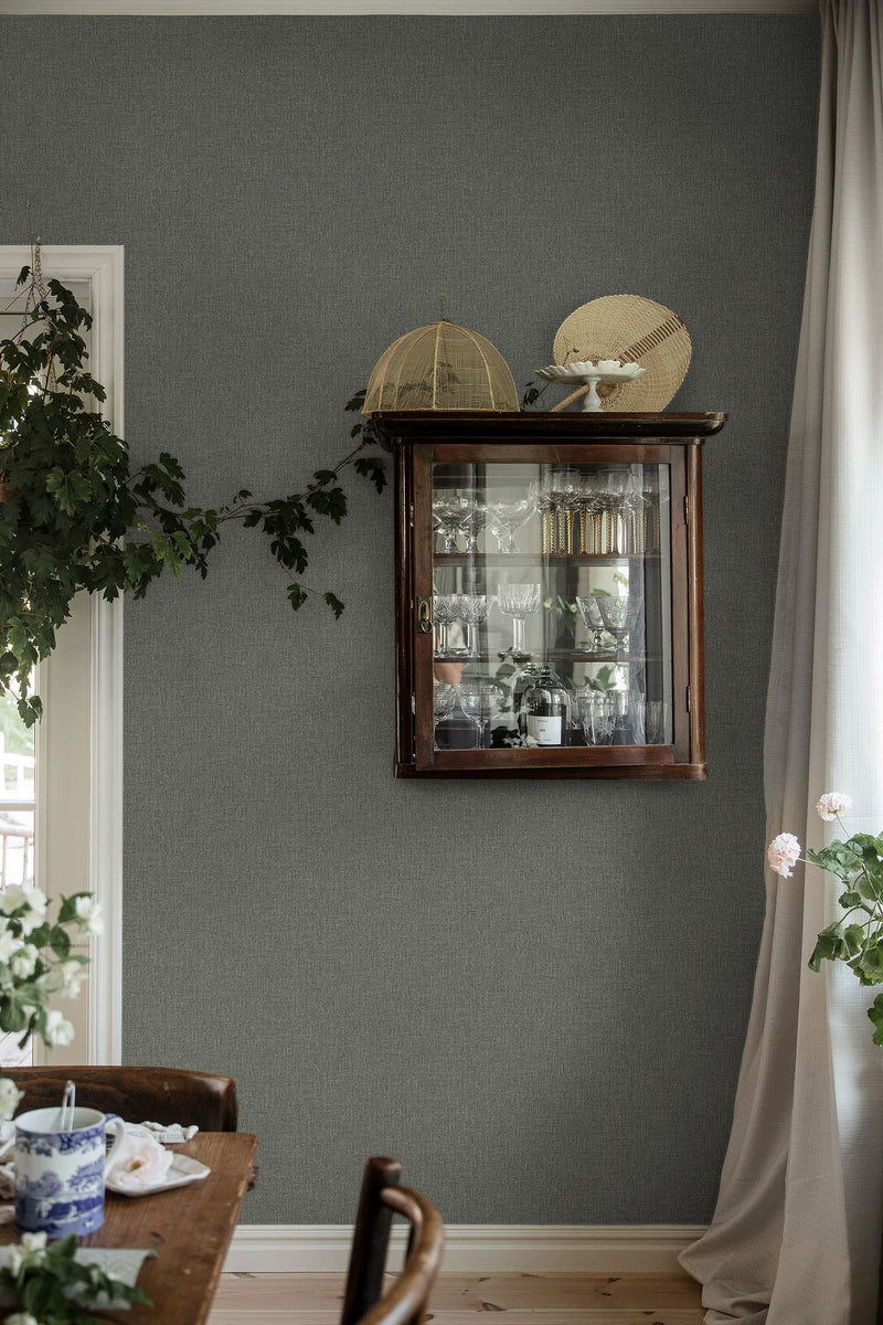 3565 Weaver´s Wall Dark Green Cottage Garden Wallpaper by Boråstapeter