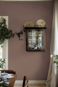3567 Weaver´s Wall Dark Pink Cottage Garden Wallpaper by Boråstapeter