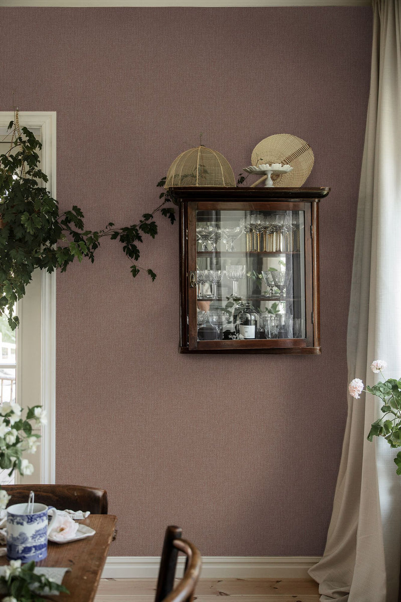 3567 Weaver´s Wall Dark Pink Cottage Garden Wallpaper by Boråstapeter