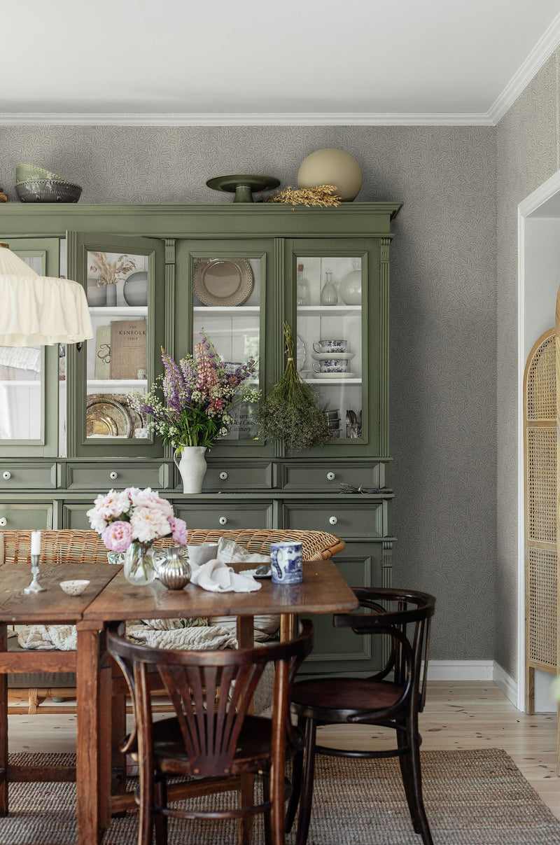 3569 Molly´s Meadow Dark Green Cottage Garden Wallpaper by Boråstapeter