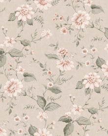 3572 Laura´s Cottage Light Pink and Beige Cottage Garden Wallpaper by Boråstapeter