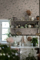 3572 Laura´s Cottage Light Pink and Beige Cottage Garden Wallpaper by Boråstapeter