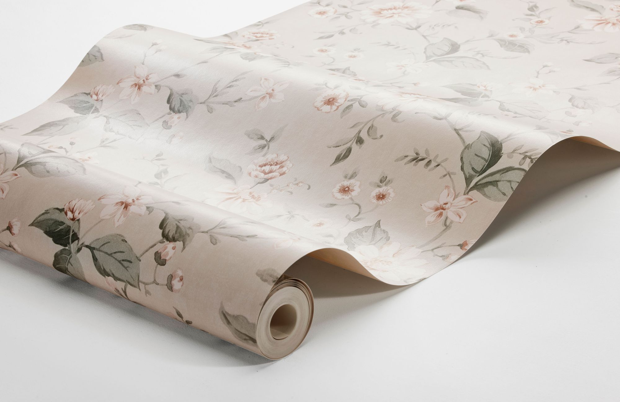 3572 Laura´s Cottage Light Pink and Beige Cottage Garden Wallpaper by Boråstapeter