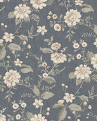 3573 Laura´s Cottage Dark Blue Cottage Garden Wallpaper by Boråstapeter