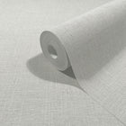 Uni Grey Boho Fine Linen Wallpaper by Galerie