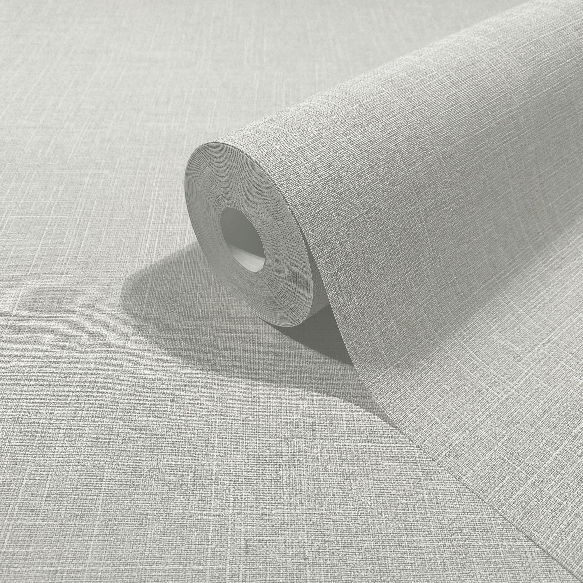 Uni Grey Boho Fine Linen Wallpaper by Galerie