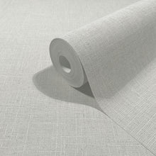Uni Grey Boho Fine Linen Wallpaper by Galerie