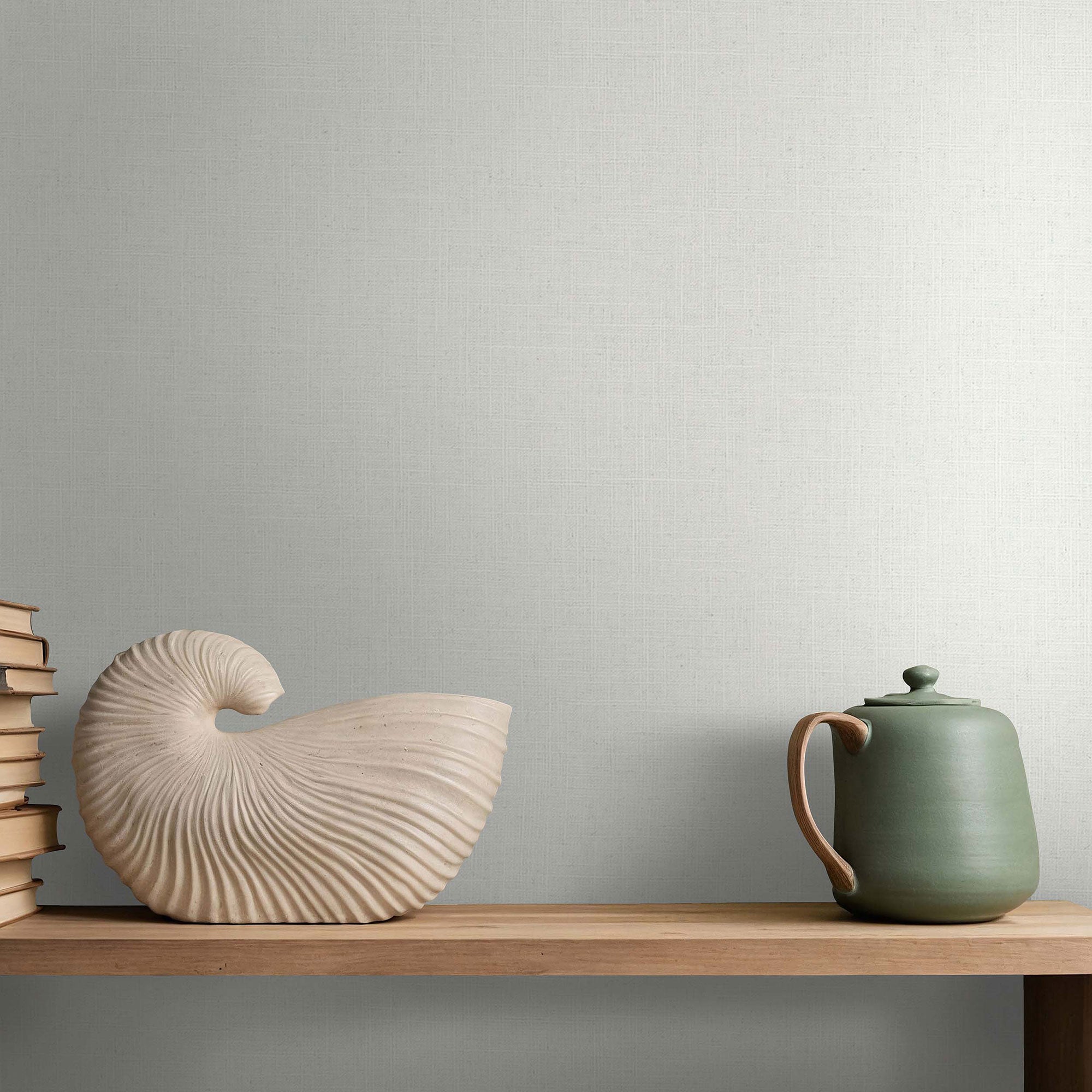 Uni Grey Boho Fine Linen Wallpaper by Galerie
