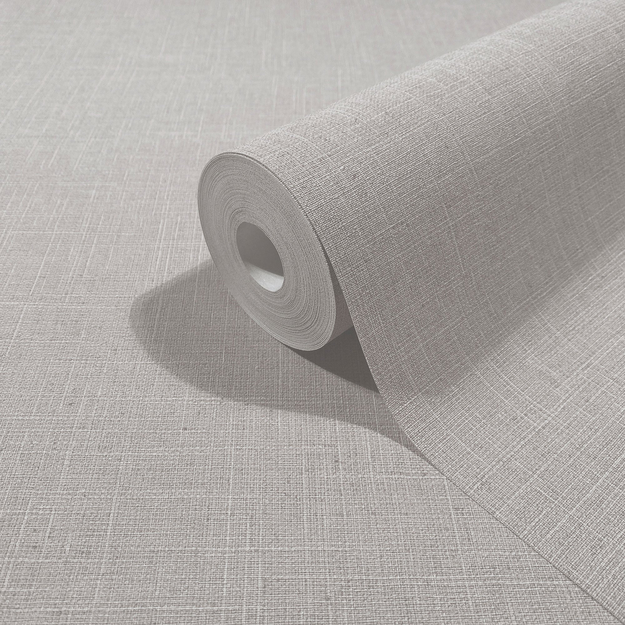 Uni Brown Boho Fine Linen Wallpaper by Galerie