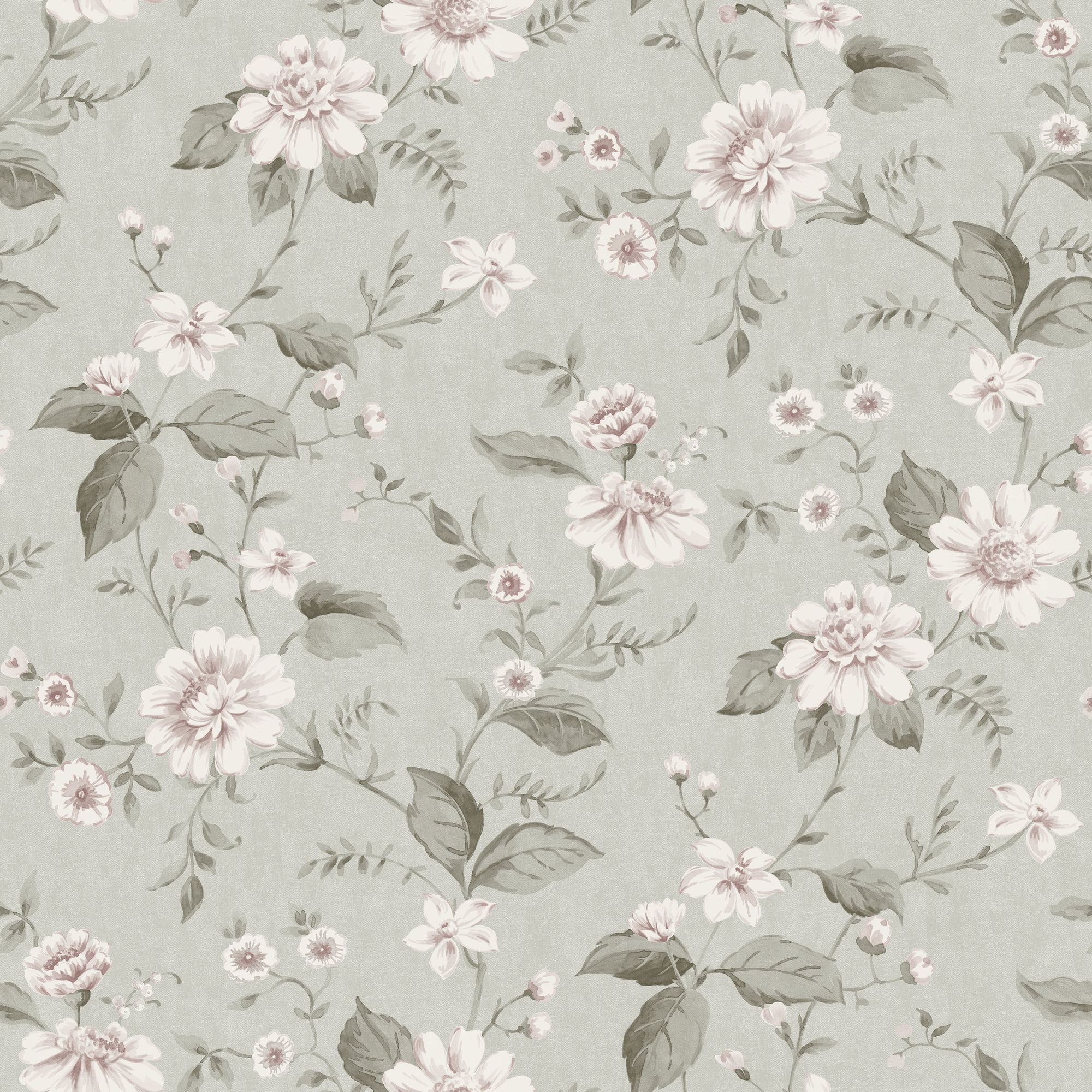 3574 Laura´s Cottage Light Green Cottage Garden Wallpaper by Boråstapeter