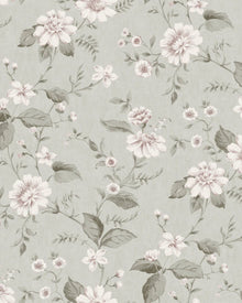 3574 Laura´s Cottage Light Green Cottage Garden Wallpaper by Boråstapeter