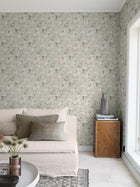 3574 Laura´s Cottage Light Green Cottage Garden Wallpaper by Boråstapeter