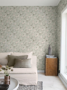 3574 Laura´s Cottage Light Green Cottage Garden Wallpaper by Boråstapeter