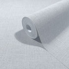 Uni Blue & White Boho Fine Linen Wallpaper by Galerie