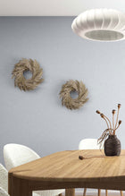 Uni Blue & White Boho Fine Linen Wallpaper by Galerie