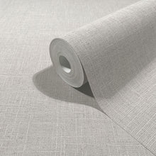 Uni Beige & Grey Boho Fine Linen Wallpaper by Galerie