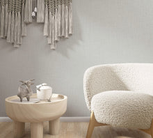 Uni Beige & Grey Boho Fine Linen Wallpaper by Galerie