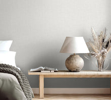 Uni Grey Boho Fine Linen Wallpaper by Galerie