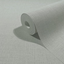 Uni Green & Grey Boho Fine Linen Wallpaper by Galerie