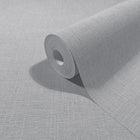 Uni Grey Boho Fine Linen Wallpaper by Galerie
